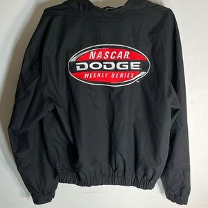 NASCAR Vintage Dodge Racing Track Jacket Weekly Series Black Sz XL